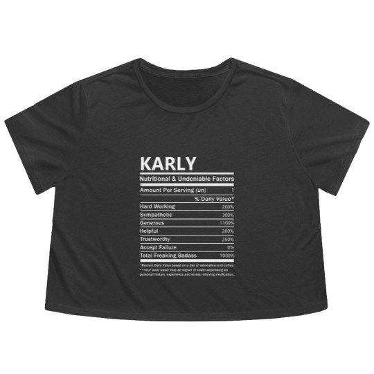 Discover Karly Name Flowy Cropped Tees - Karly Nutritional And Undenia Flowy Cropped Tees