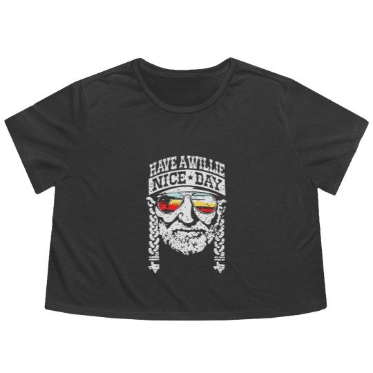 Discover Have A Willie Nice Day Flowy Cropped Tees lucky Nelson Flowy Cropped Tees Country Music Flowy Cropped Tees