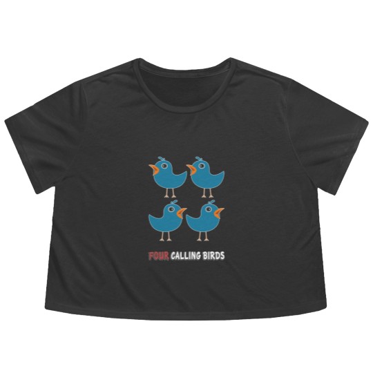 Discover Four Calling Birds Song 12 Days Christmas Flowy Cropped Tees