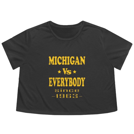 Discover michigan vs everybody Flowy Cropped Tees