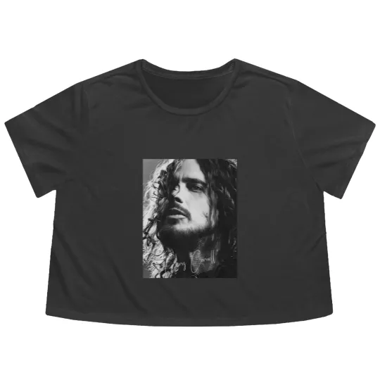 Discover Chris Cornell  Rock music Gift Flowy Cropped Tees