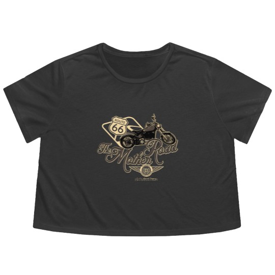 Discover Motorcycle - Route 66 the mother road Flowy Cropped Tees