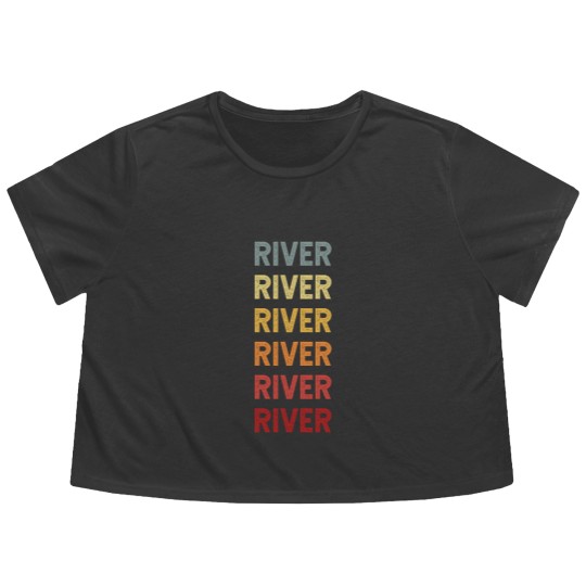Discover River Name Vintage Retro Gift Called River - River - Flowy Cropped Tees