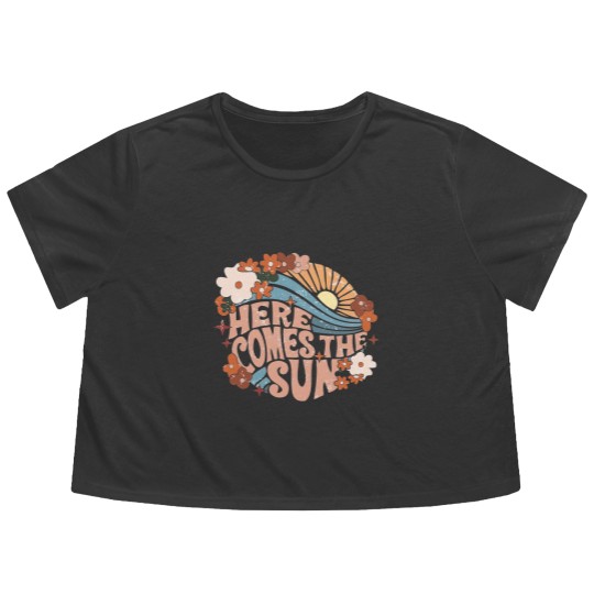 Discover Here Comes The Sun Flowy Cropped Tees, Here Comes The Sun Vintage Flowy Cropped Tees