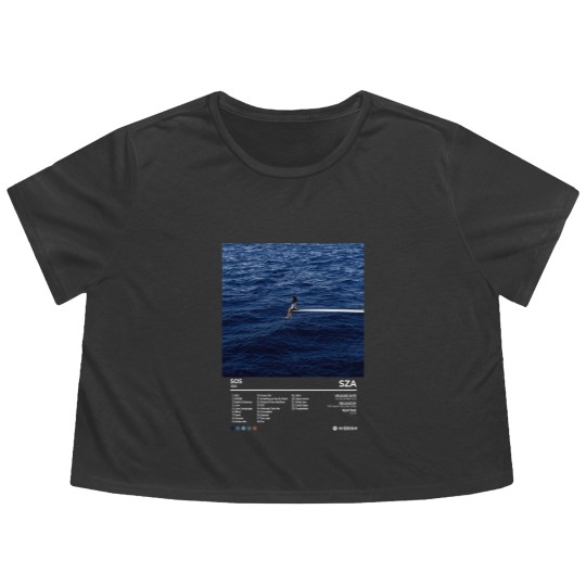 Discover S.Z.A S.O.S Album Vintage Flowy Cropped Tees, Sza Bootleg 90s Black Flowy Cropped Tees