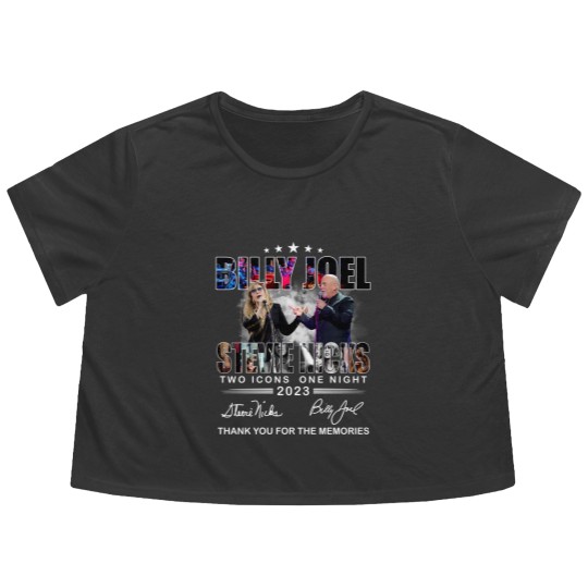 Discover Billy Joel Stevie Nicks Two Icons One Night 2023 Thank You Flowy Cropped Tees
