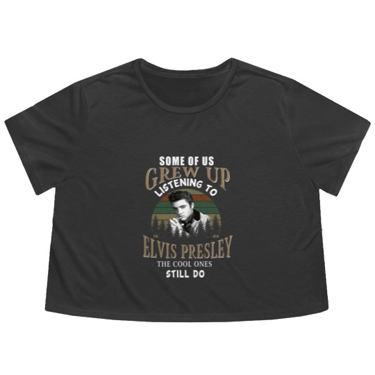 Discover Vintage Elvis Presley Singer Legend Men Flowy Cropped Tees Black Unisex All Sizes