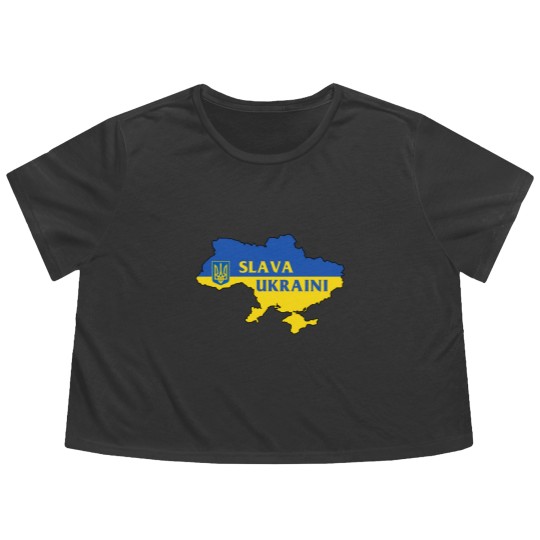 Discover Slava Ukraini Flowy Cropped Tees