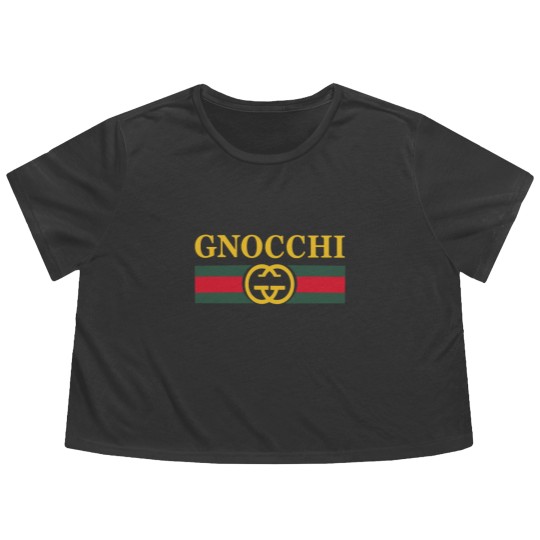 Discover Funny Gnocchi Pasta Logo Flowy Cropped Tees