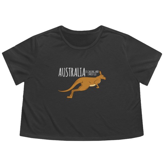 Discover Kangaroo-Australia Is Calling And I Must Go Flowy Cropped Tees