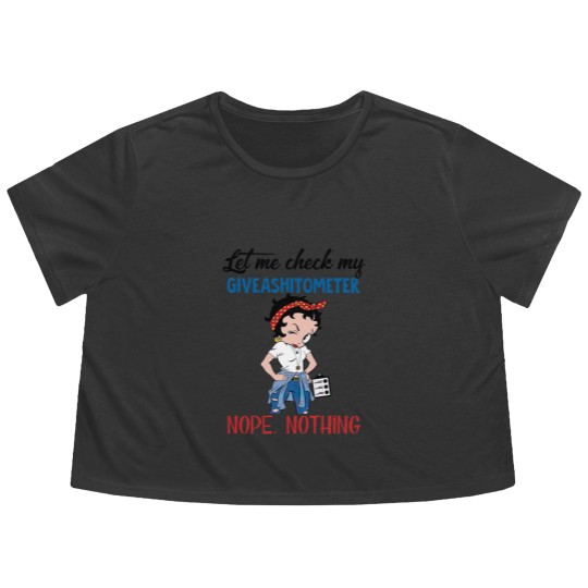 Discover Betty Boop Let Me Check My Giveashitometer Nope Nothing Vintage Flowy Cropped Tees