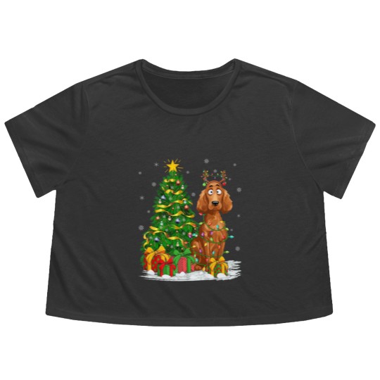 Discover Irish Setter Dog Lover Xmas Lighting Irish Setter Flowy Cropped Tees