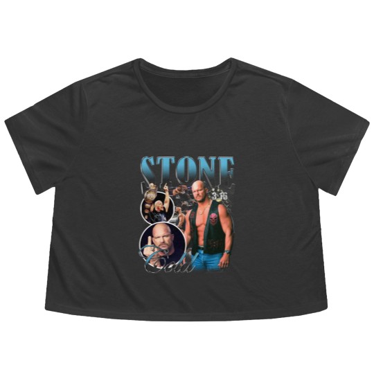 Discover Vintage Bootleg Style Stone Cold Flowy Cropped Tees, Steve Austin Wrestling Flowy Cropped Tees