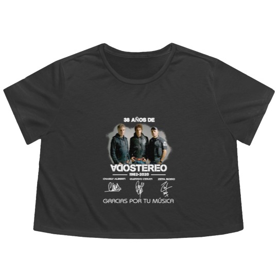 Discover 38 Anos De Soda Stereo 19822020 Gracias Por Tu Música, Designer Camiseta clásica Flowy Cropped Tees