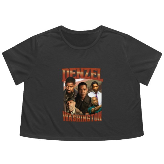 Discover DENZEL WASHINGTON Retro Vintage Flowy Cropped Tees - Denzel Washington Tribute Flowy Cropped Tees