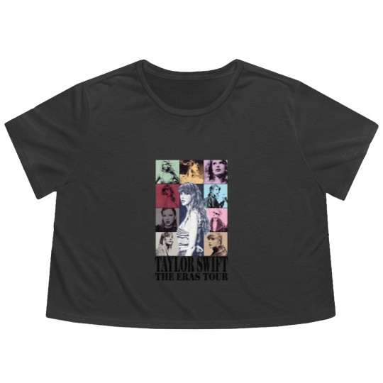 Discover Taylor Swiftian Merch Flowy Cropped Tees, Back and Front Flowy Cropped Tees