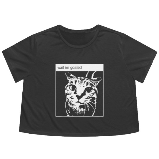 Discover wait i'm goated funny meme t Flowy Cropped Tees