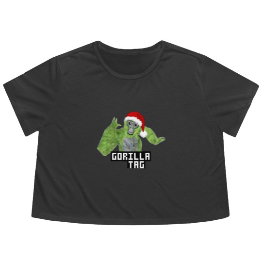 Discover Gorilla Tag Green Santa Hat Gorilla  png Flowy Cropped Tees