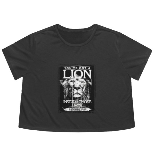 Discover Lion In Those Lungs Christian Flowy Cropped Tees, Christian Faith Flowy Cropped Tees, Gratitude Brandon Lake Flowy Cropped Tees
