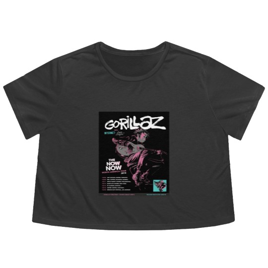 Discover Gorillaz The Now Now Flowy Cropped Tees Retro Vintage 90s Hip Hop Graphic