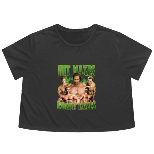 Discover Hit Maxes Evade Taxes Mike Ohearn Funny Meme Gym Flowy Cropped Tees