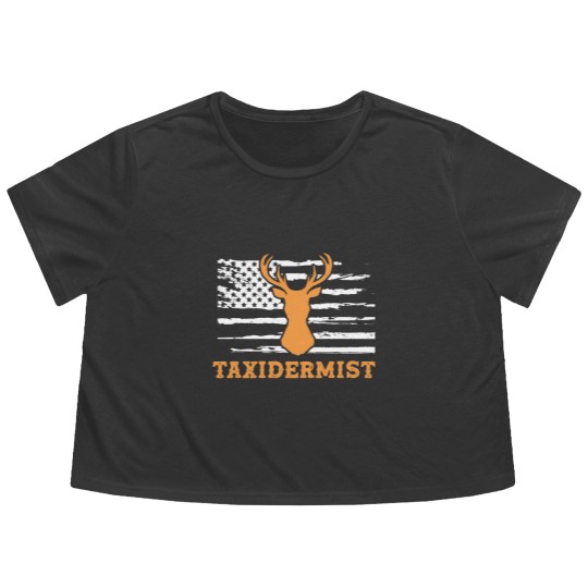 Discover Taxidermist American Flag Taxidermy Flowy Cropped Tees