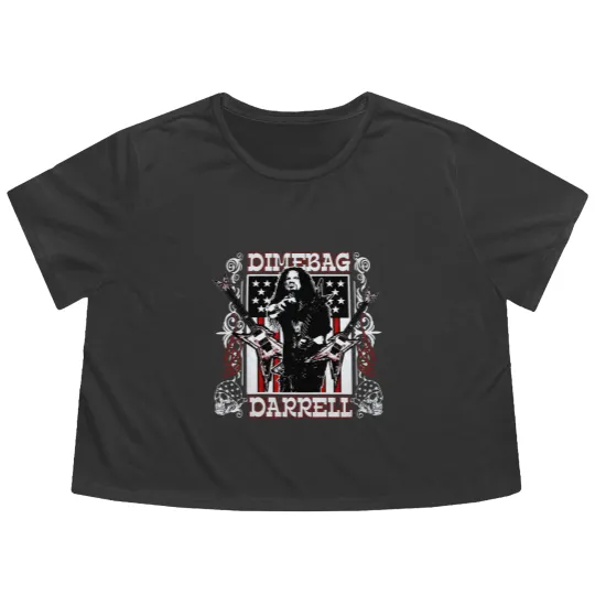Discover Dimebag Darrell Mayhem Skull Band Flowy Cropped Tees