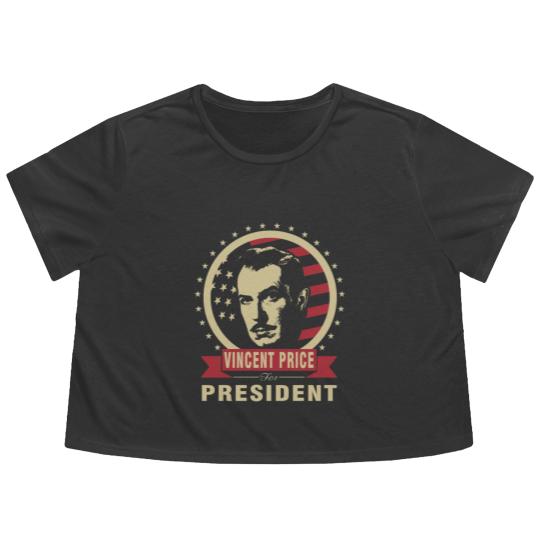 Discover Vincent Price for President Flowy Cropped Tees Flowy Cropped Tees