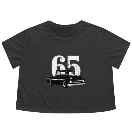 Discover 1965 C10 Pickup Truck Front Three Quarter View Flowy Cropped Tees