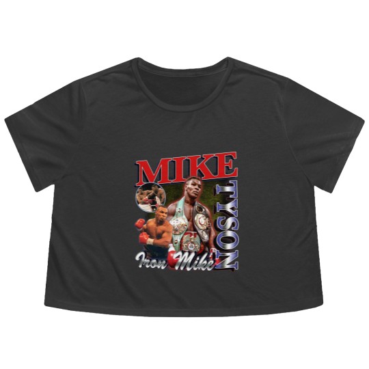 Discover Vintage Wash Mike Tyson Flowy Cropped Tees, Vintage Acid Wash