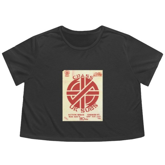 Discover Vintage Crass and UK Subs Concert Flyer Poster Flowy Cropped Tees