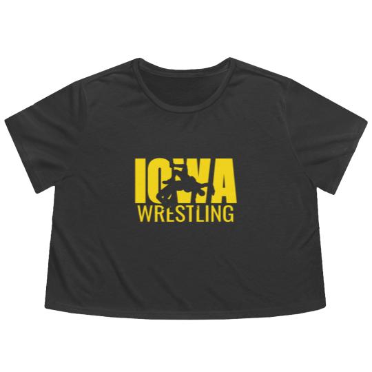 Discover Iowa Wrestling Freestyle Wrestler Gift The Hawkeye Flowy Cropped Tees