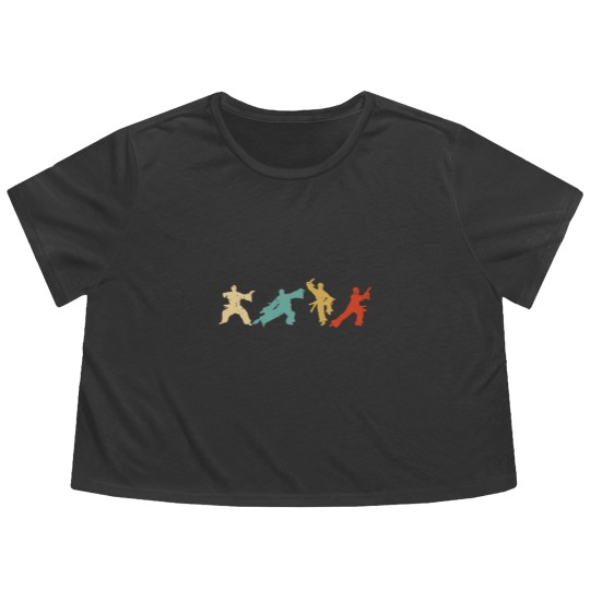 Discover Retro Thai Chi Silhouette Medication Gift Idea Flowy Cropped Tees