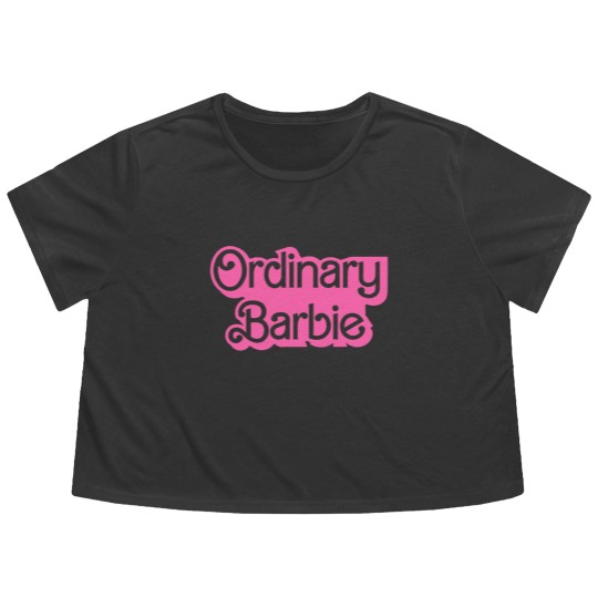Discover Ordinary Barbie Unisex Flowy Cropped Tees Jersey Short Sleeve Flowy Cropped Tees in White and Barbie Pink