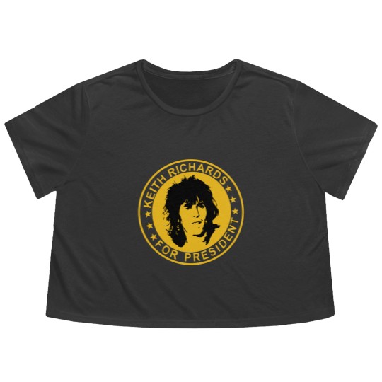 Discover Keith Richards For President Flowy Cropped Tees Keith Richards Flowy Cropped Tees