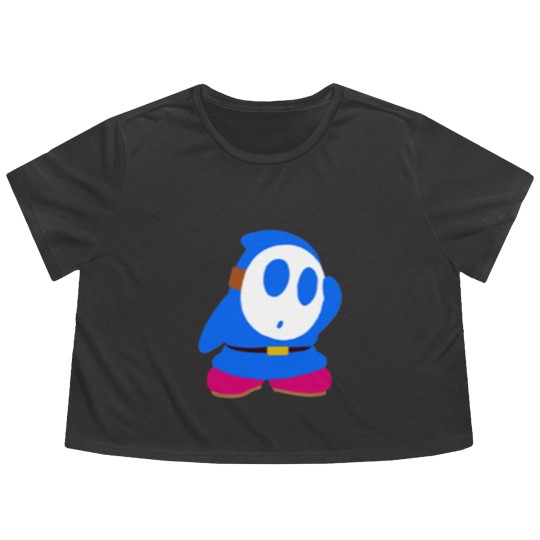Discover Blue Shy Guy Flowy Cropped Tees