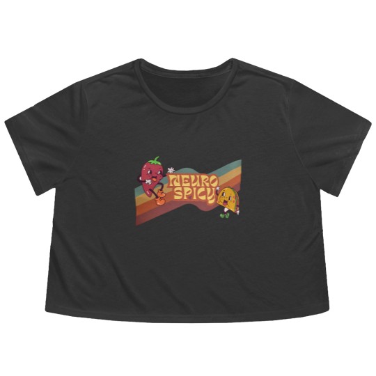 Discover Neuro Spicy Flowy Cropped Tees | Handmade Funny ADHD Flowy Cropped Tees | Retro-Style Unisex Flowy Cropped Tees