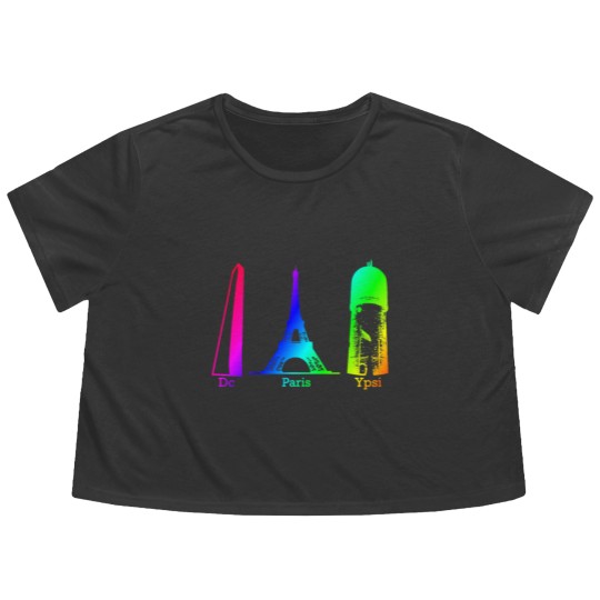 Discover Ypsilanti Water Tower Full Color Flowy Cropped Tees