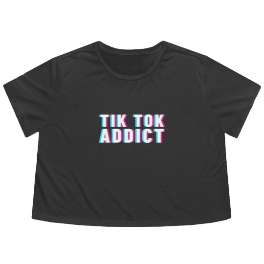 Discover Tik tok addict - Tik Tok - Flowy Cropped Tees