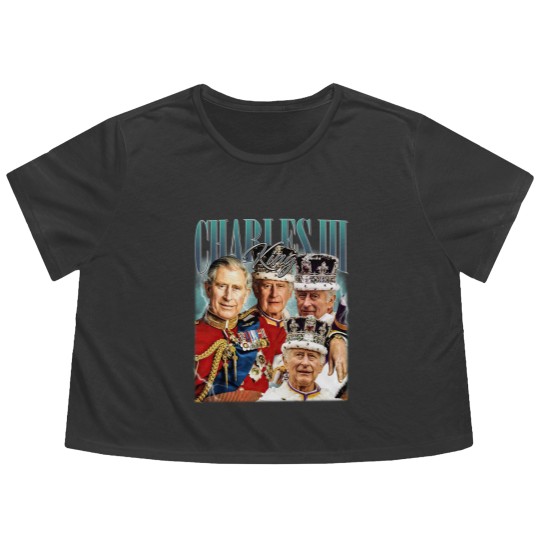 Discover Limited King Charles III Vintage Flowy Cropped Tees