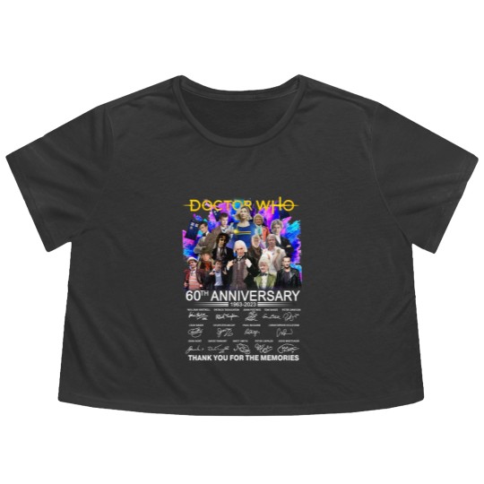 Discover Doctor Who 60th Anniversary 1963-2023 Signature Thank You Flowy Cropped Tees