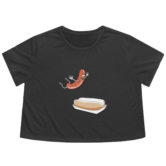 Discover Happy Hot Dog Flowy Cropped Tees - Power Rangers Essential Flowy Cropped Tees