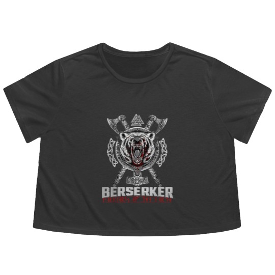 Discover Berserker Viking Norse Pagan Bear Warrior Flowy Cropped Tees