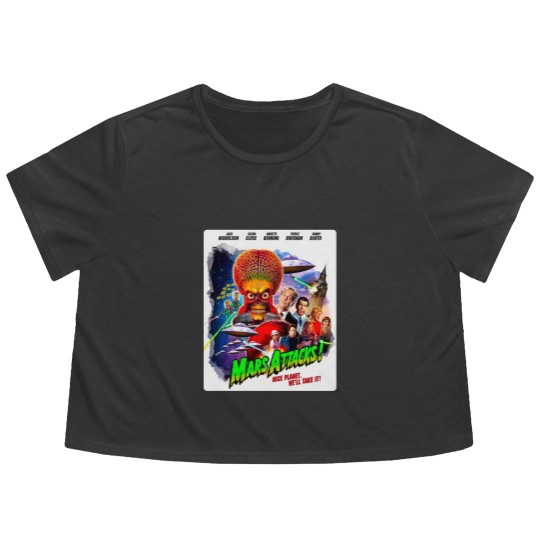 Discover Mars Attacks Soft Flowy Cropped Tees, Mars Attacks Movie Poster Flowy Cropped Tees