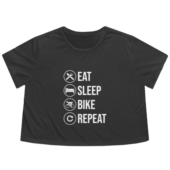 Discover Eat Sleep Bike Repeat Biking Riding Ride Bikes Flowy Cropped Tees