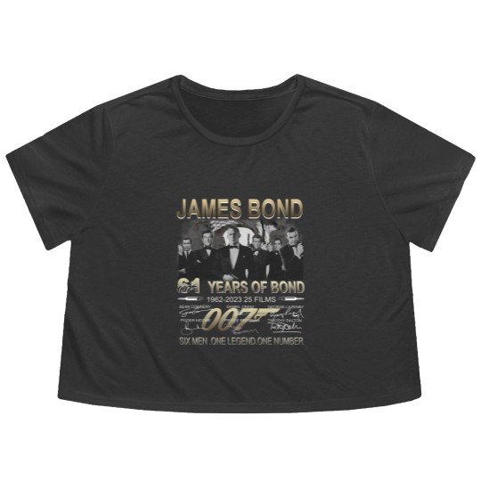 Discover James Bond Vintage Flowy Cropped Tees, James Bond 007 61th Anniversary Flowy Cropped Tees, James Bond Flowy Cropped Tees