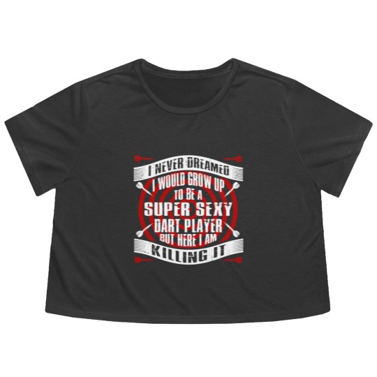 Discover Super Sexy dart player 2 Flowy Cropped Tees
