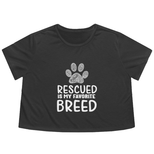 Discover rescued dog breed gift Flowy Cropped Tees