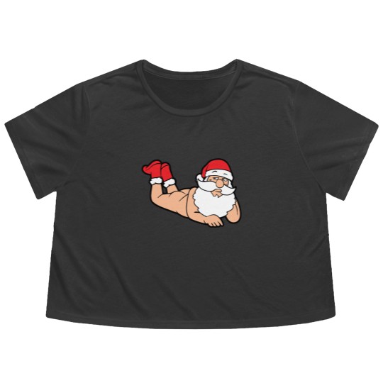 Discover Funny Sexy Santa Claus Xmas Merry Christmas Winter Flowy Cropped Tees