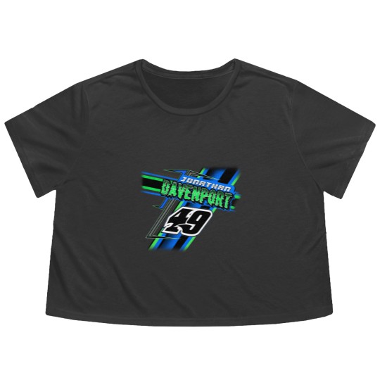 Discover Jonathan Davenport Late Model Dirt Track Blue Racing Graphic Flowy Cropped Tees